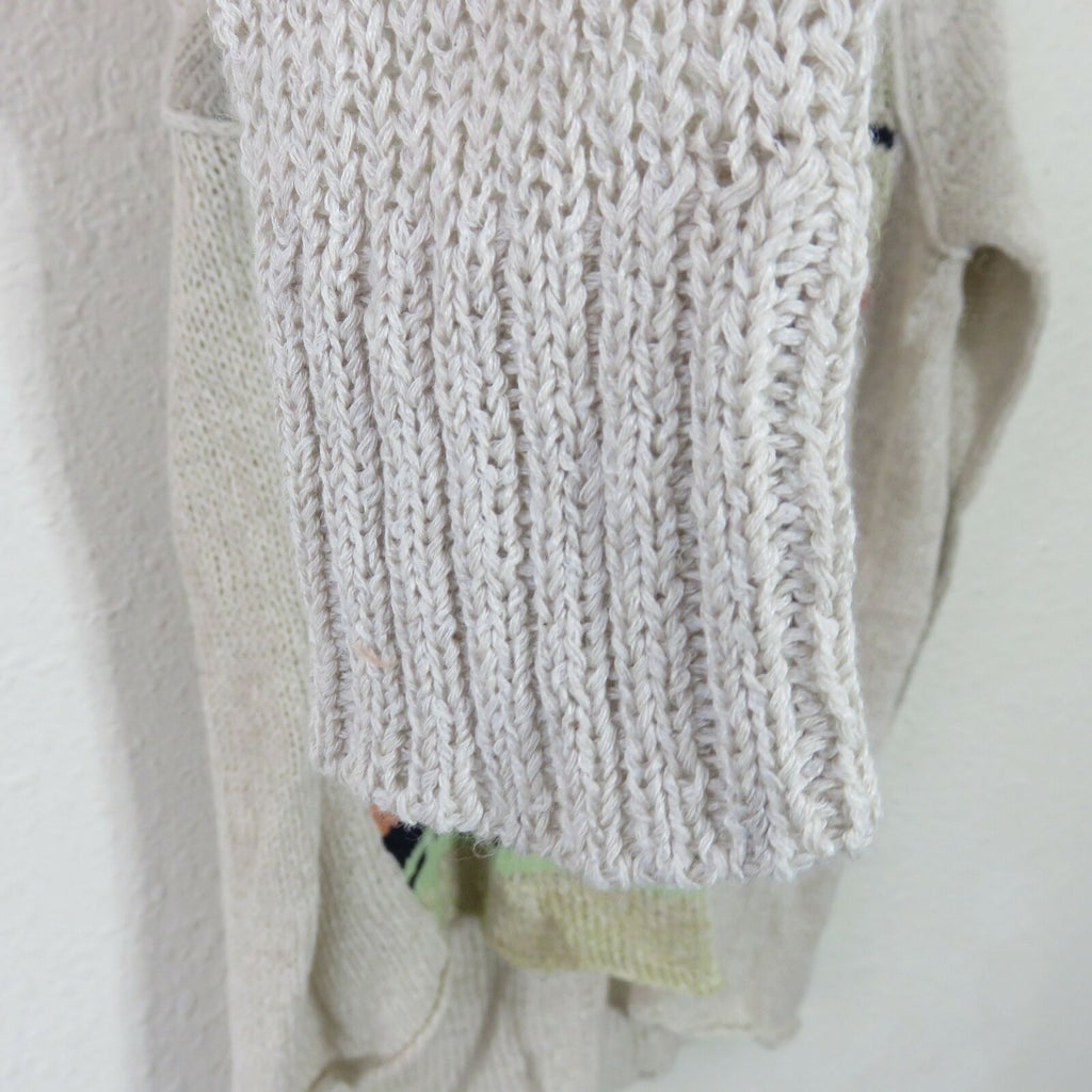 Moth Loose Knit Printed Hooded Sweater - Women's Small