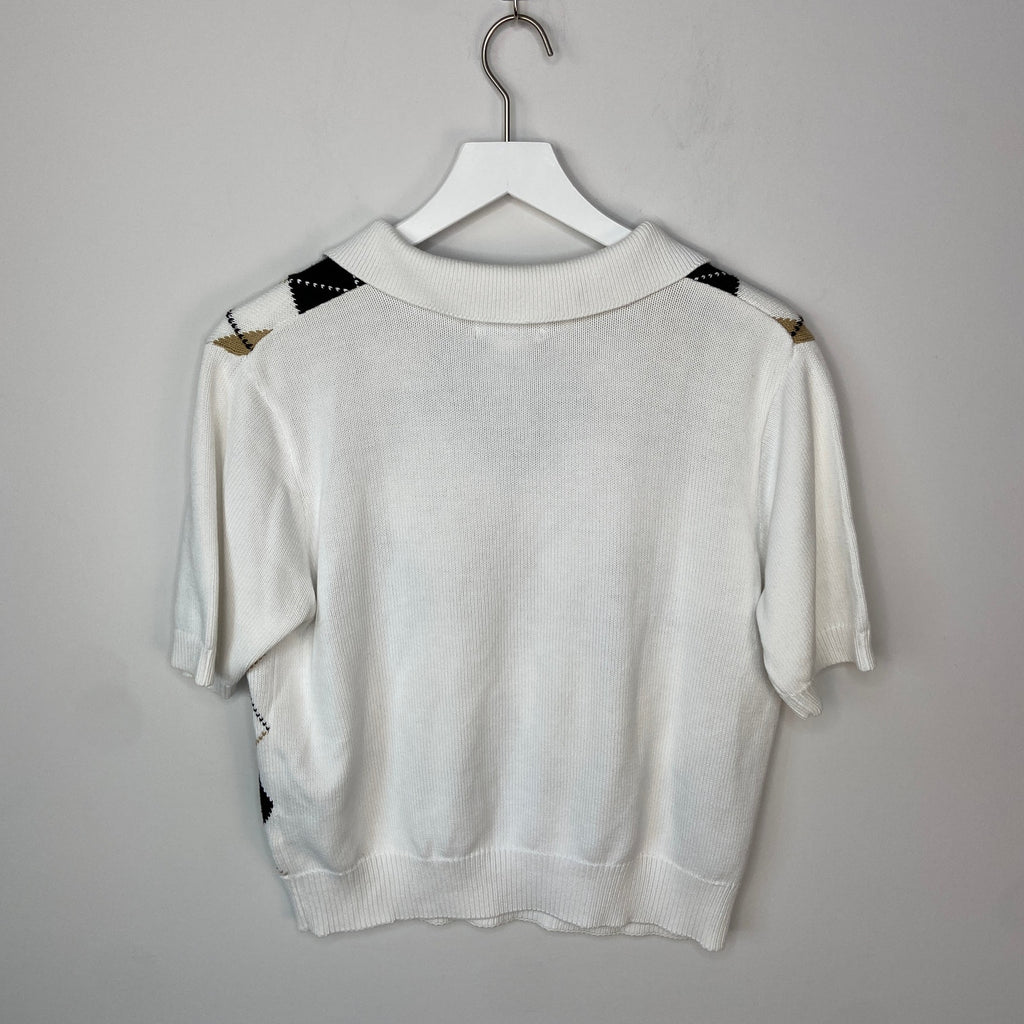EP PRO Preppy Argyle Crop Sweater Light Academia - Women's Size