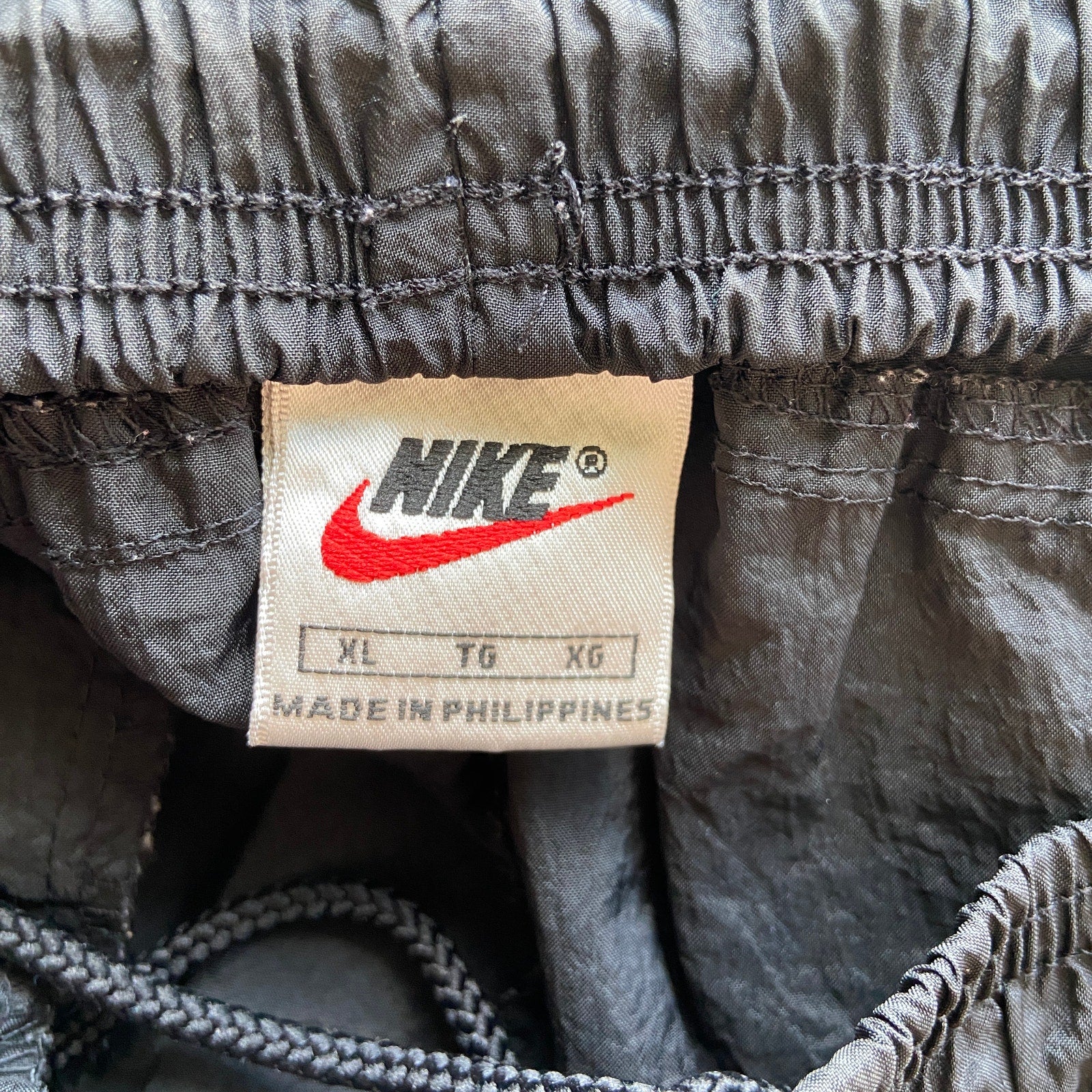 Vintage Nike 90's Black Unlined Nylon Windbreaker Pants - Men's Size XL