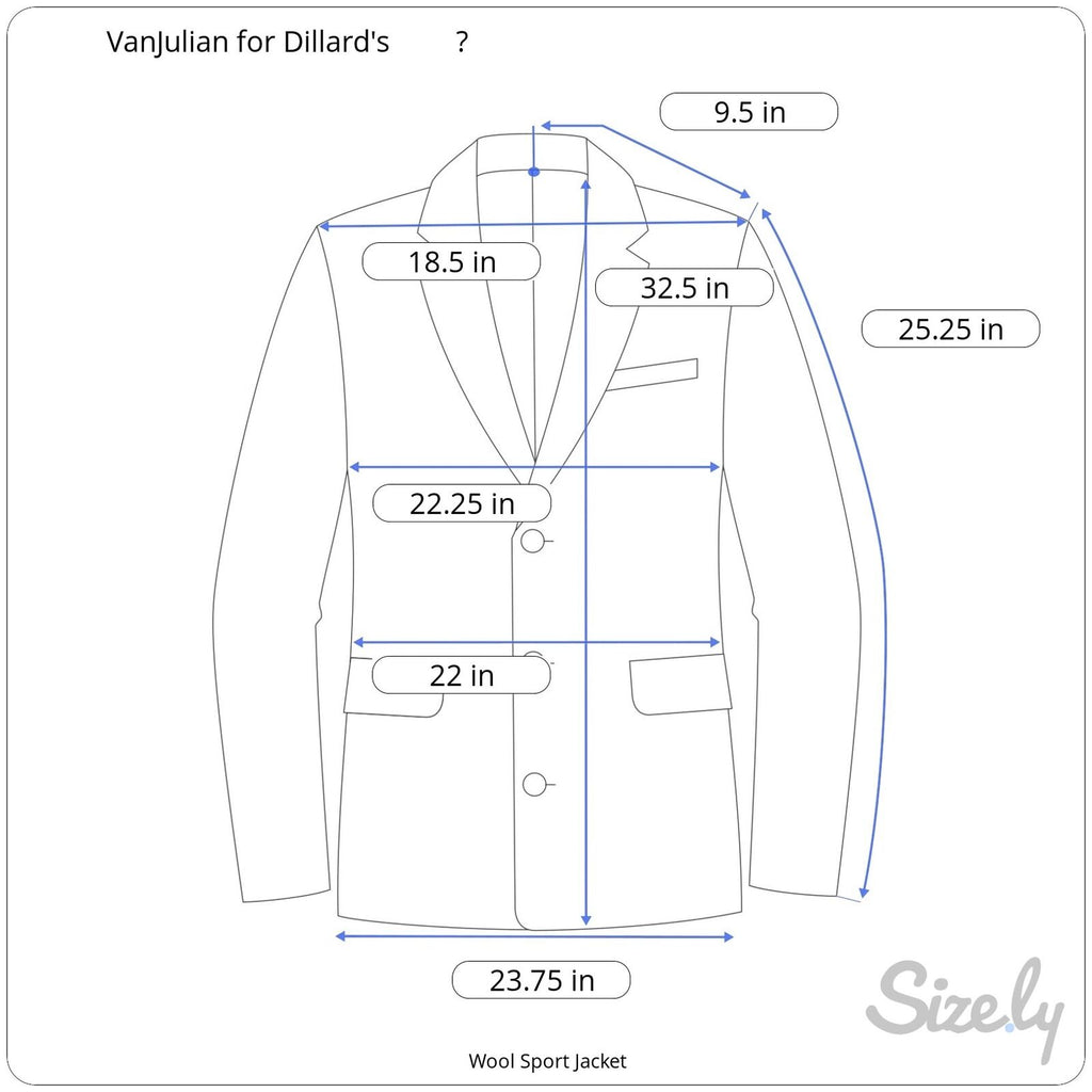 VanJulian for Dillard's Grey Wool Sport Coat Jacket - Men's Size 42