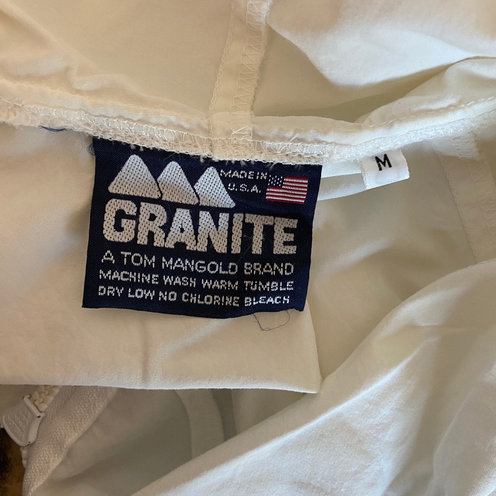 Vintage White Blue Stripe Hooded Windbreaker Jacket - Women's Size M