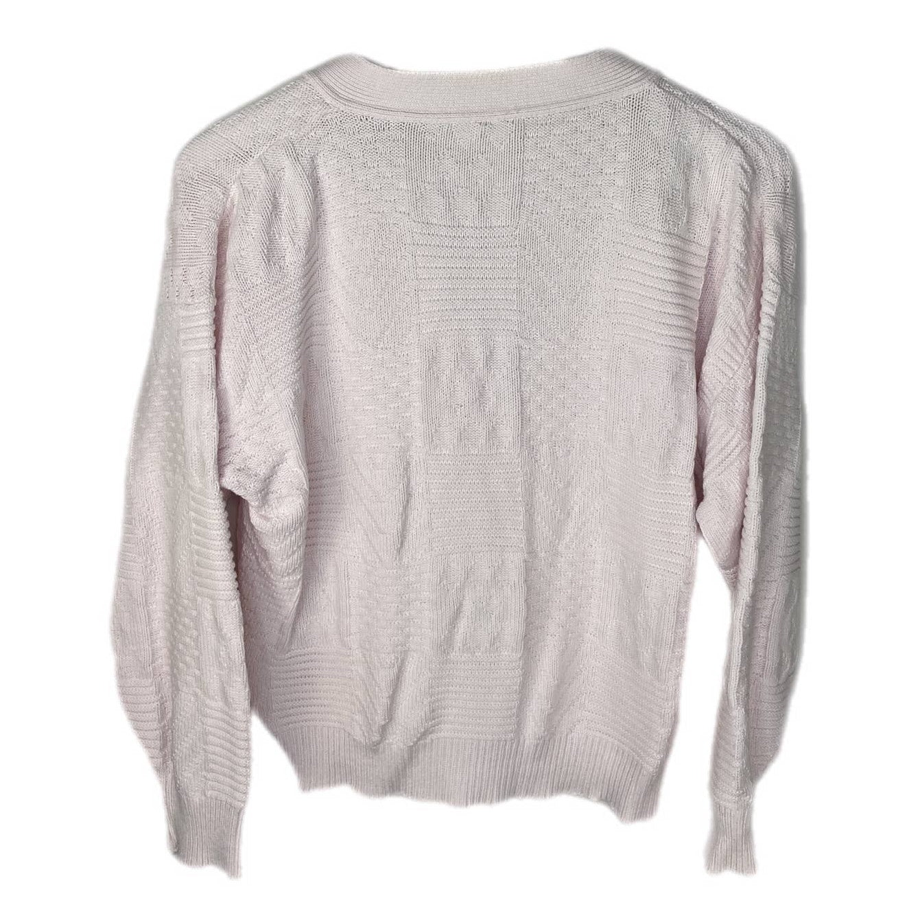 Vintage Pink Textured Pattern Crop Oversized Grandma Cardigan - Women's Size M