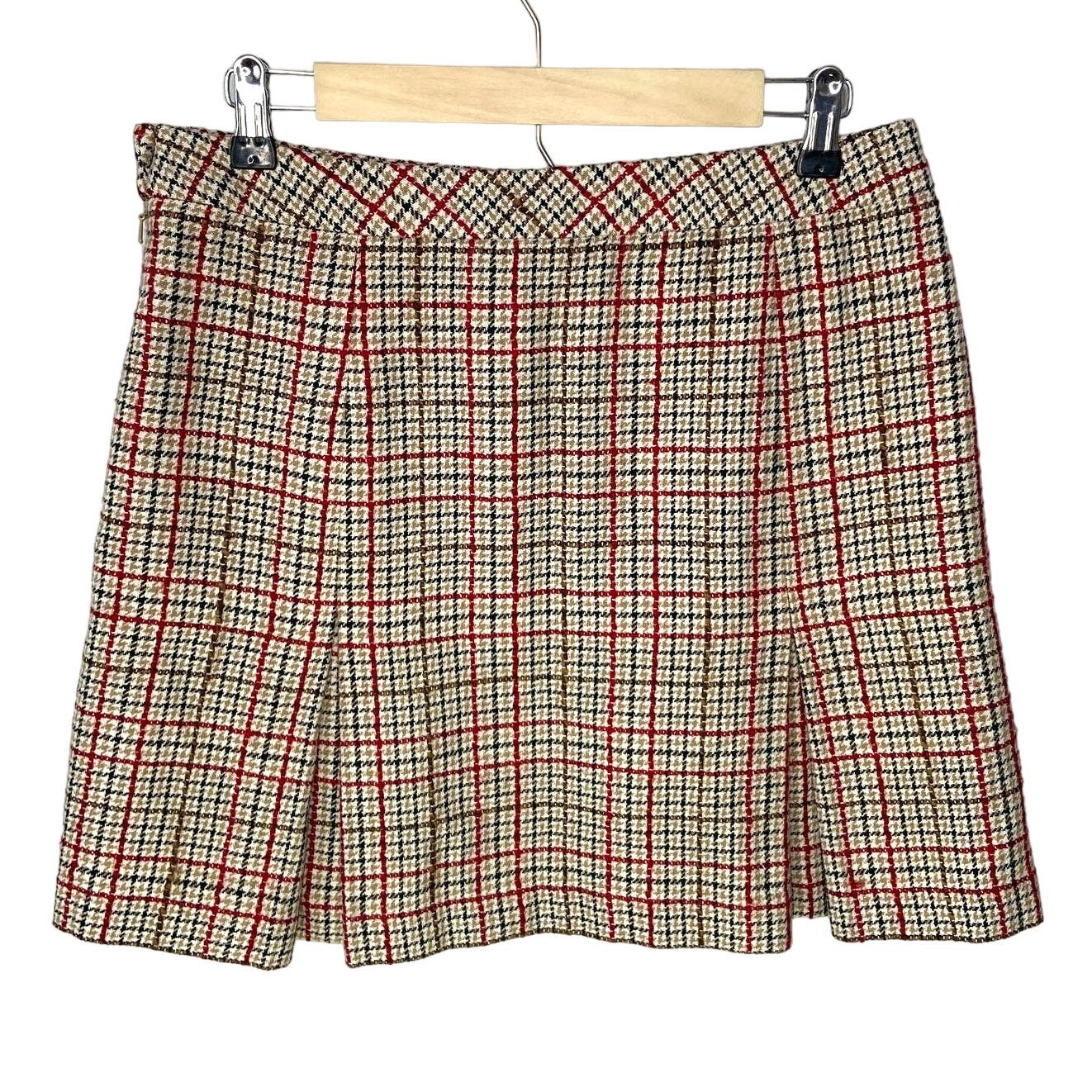 Plaid Pleated Short Skirt - Women's Size 8 Petite