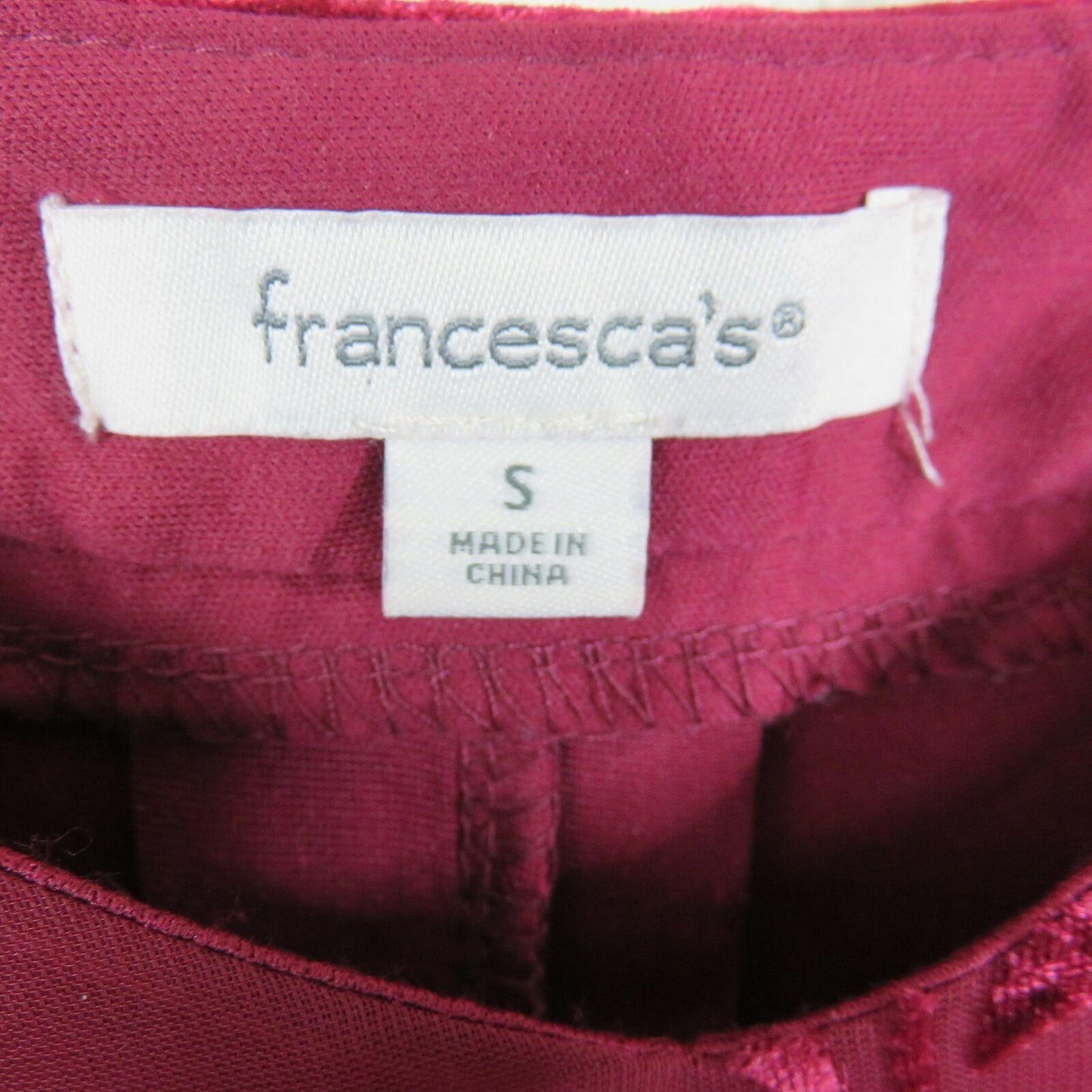 Francesca's Burgundy Velvet Floral Tank Top - Women's Size Small