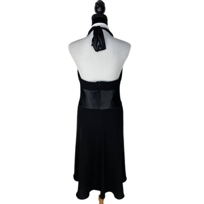 Y2K Black Halter Cocktail Dress - Women's Size 14