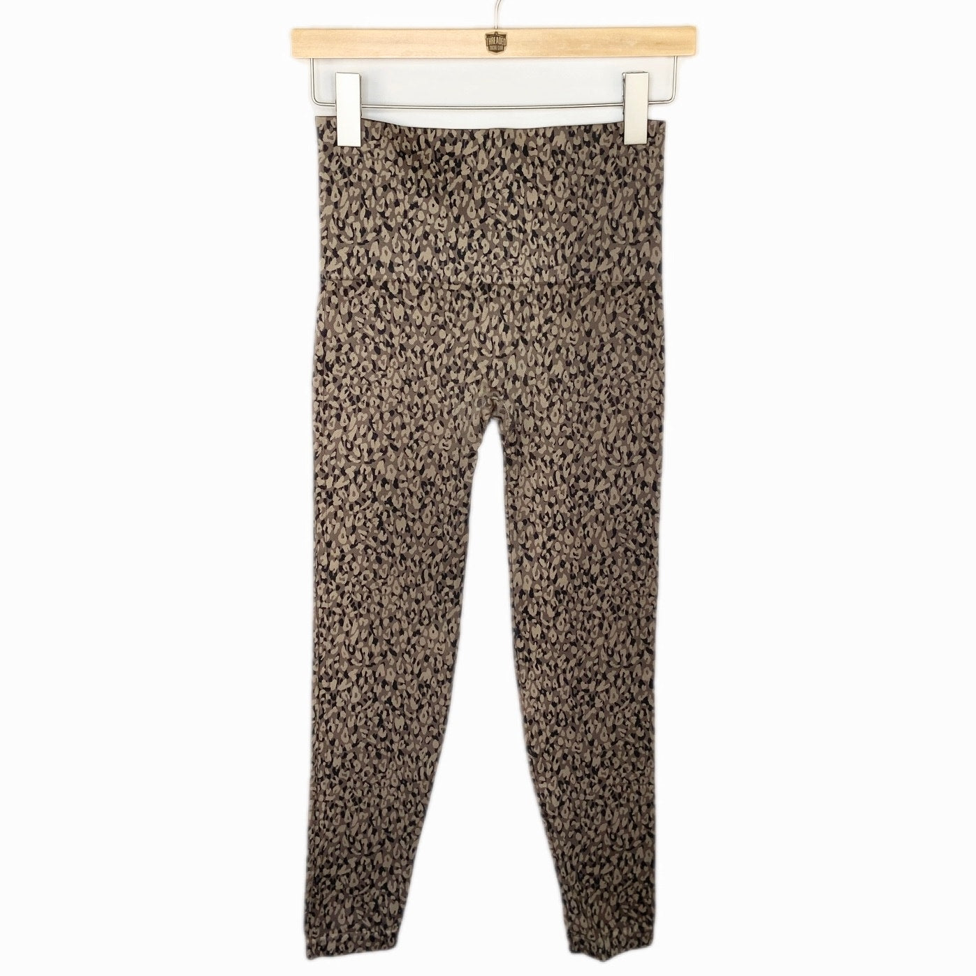 Spanx Light Brown Animal Print Leggings - Women's Size L