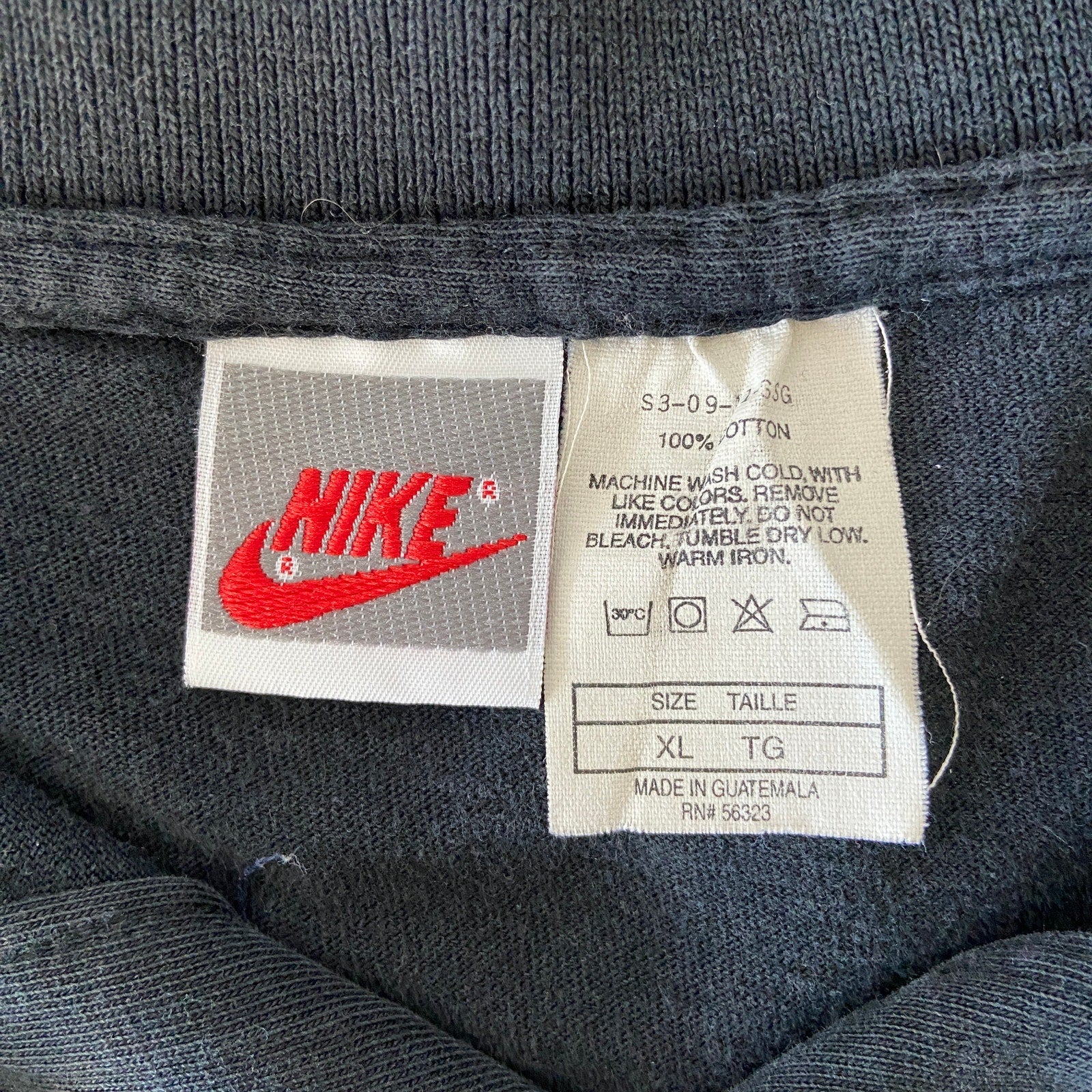 Vintage Nike Gray Tag Faded Black Short Sleeve Polo Shirt - Men's Size XL