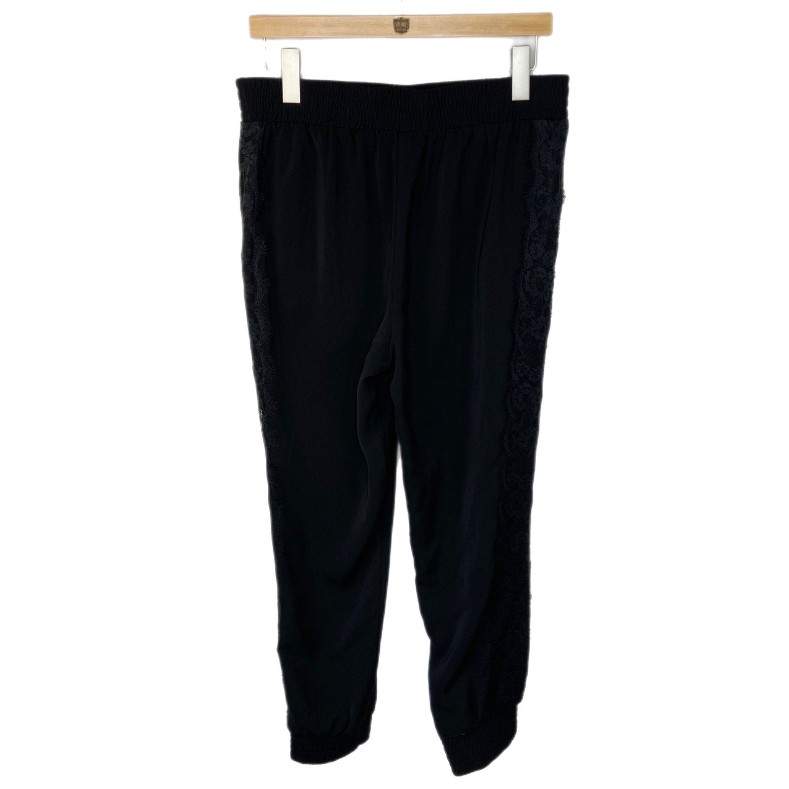 WAYF Black Lace Detail Joggers - Women's Size M