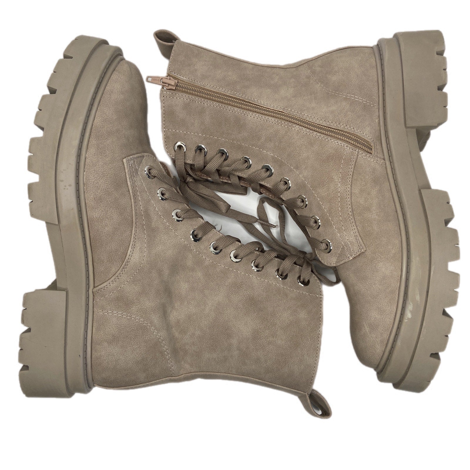 Dolce Vita Flume Tan Chunky Combat Boots - Women's Size 10