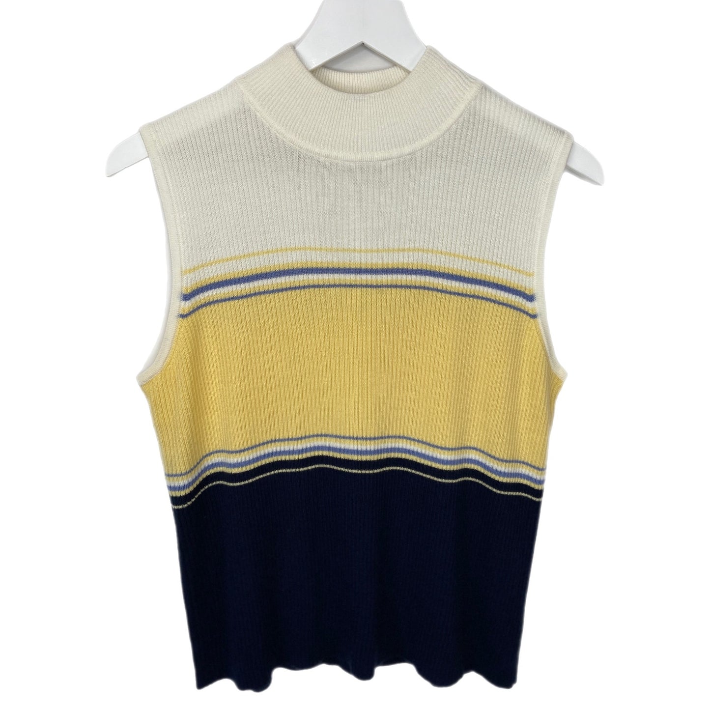 Y2K Croft & Barrow Striped Sleeveless Mock Neck Sweater - Women's Size M