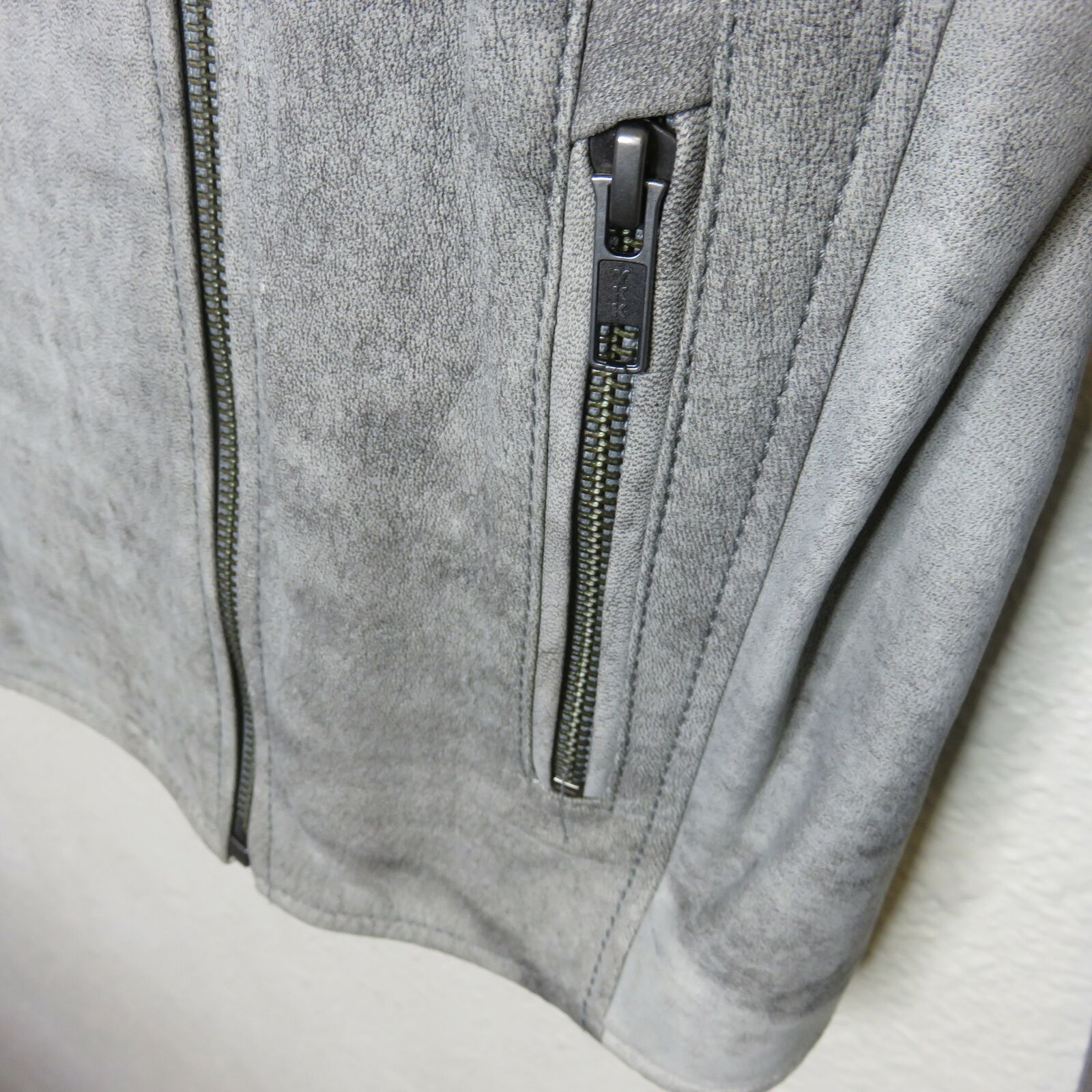 Trouve Gray Genuine Leather Jacket - Women's Size Small