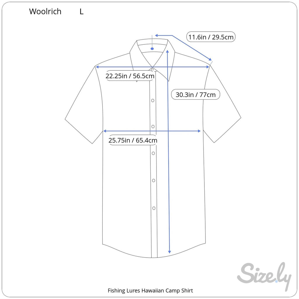 Woolrich Fishing Lures Fish Camp Short Sleeve Button Up Shirt - Men's L