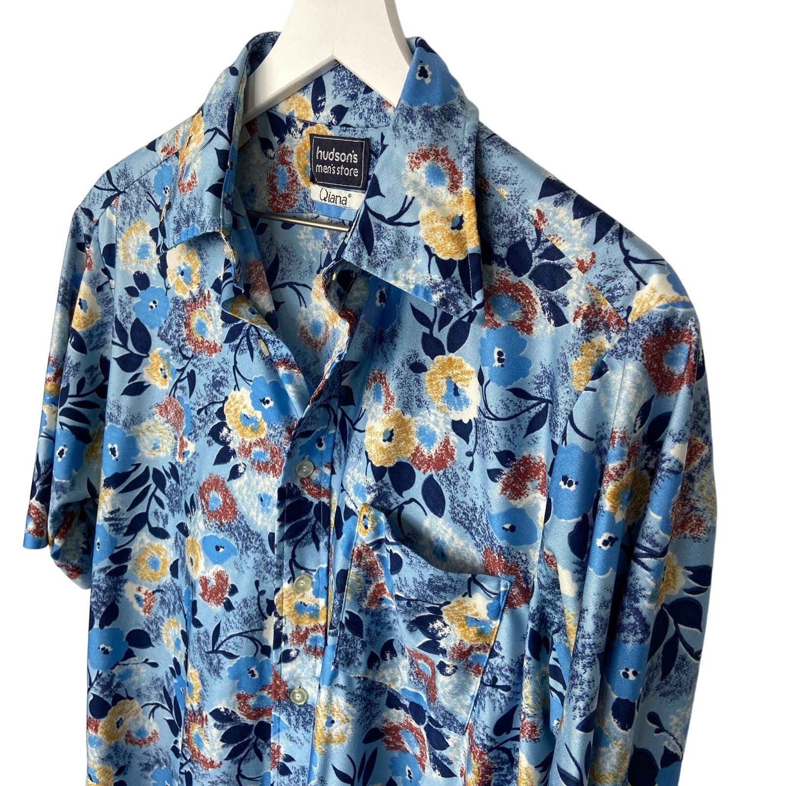 Vintage Floral Leisure Short Sleeve Shirt - Men's Size 16