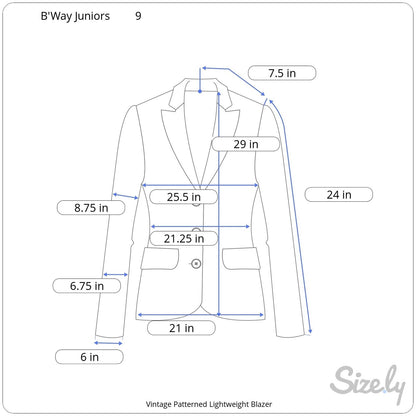 Vintage Black Patterned Lightweight Blazer - Junior's 9