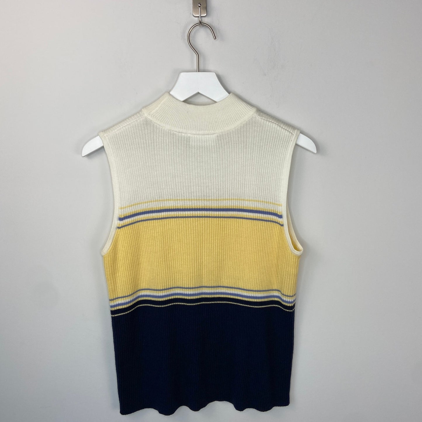 Y2K Croft & Barrow Striped Sleeveless Mock Neck Sweater - Women's Size M