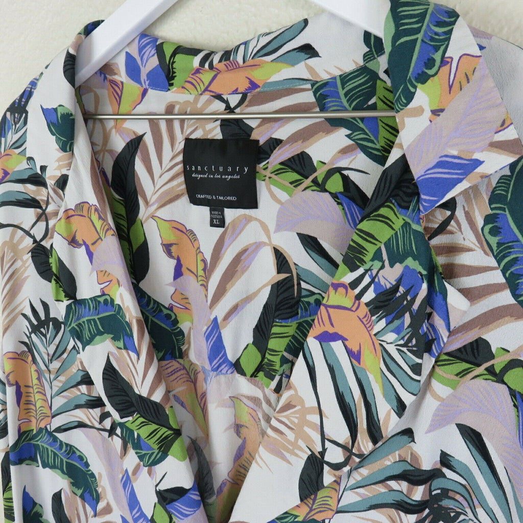 Sanctuary Wild Flower Tropical Print Lightweight Jacket Blazer - Women's XL