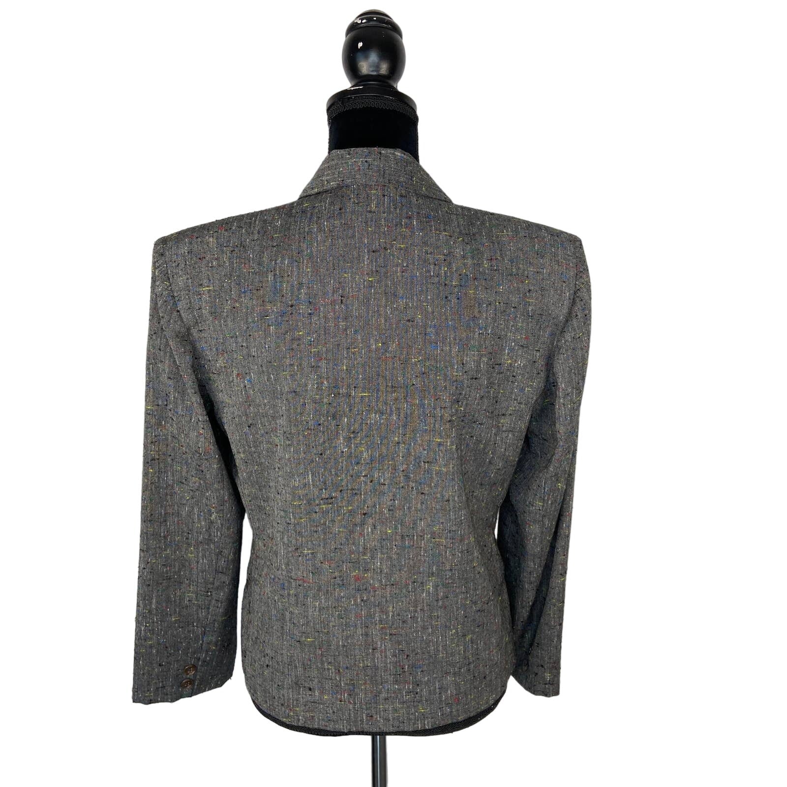 Vintage Crop Confetti Print Blazer Made in USA - Women's Size 7/8