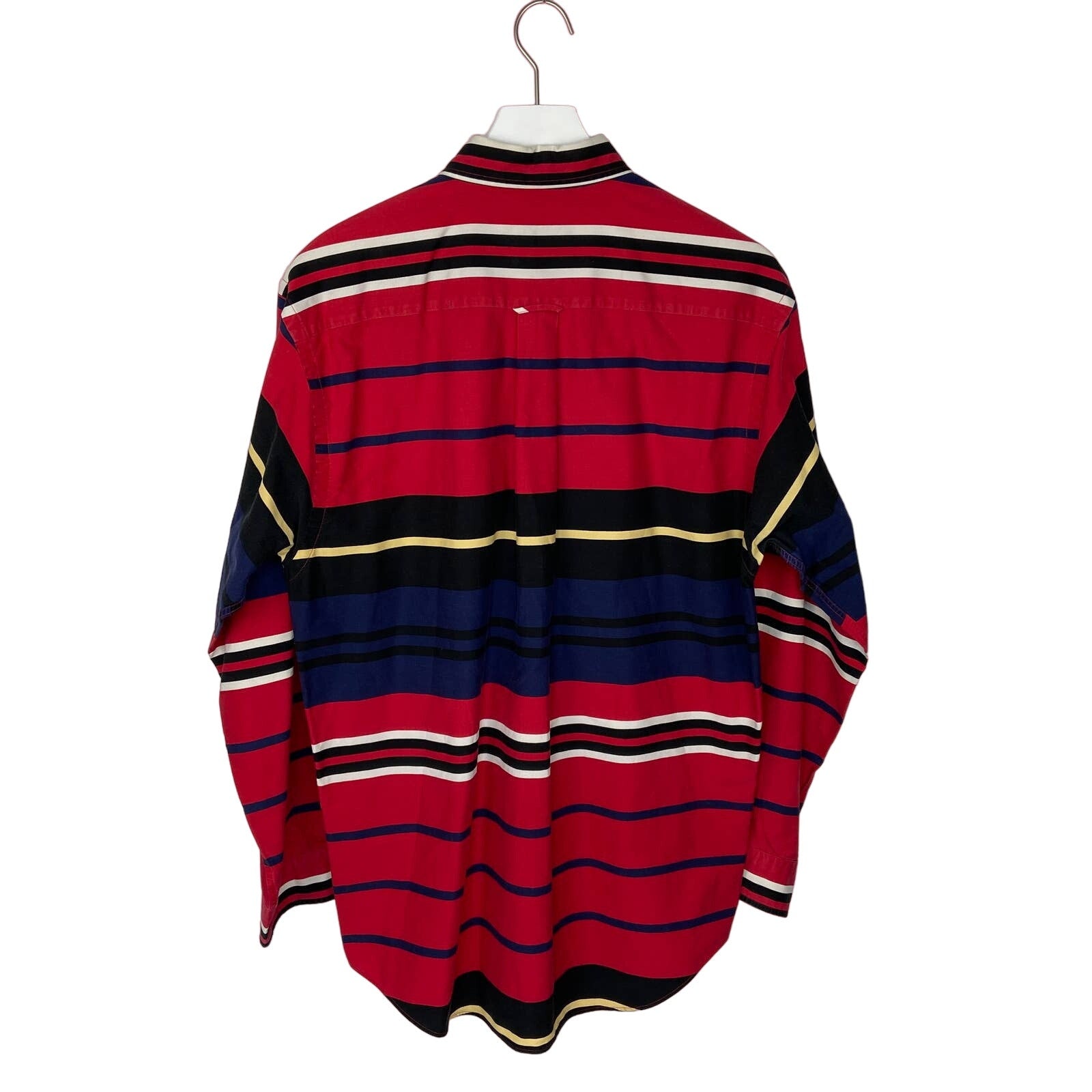 Vintage Nautica Bold Red Striped Long Sleeve Button Down Shirt - Men's Size M