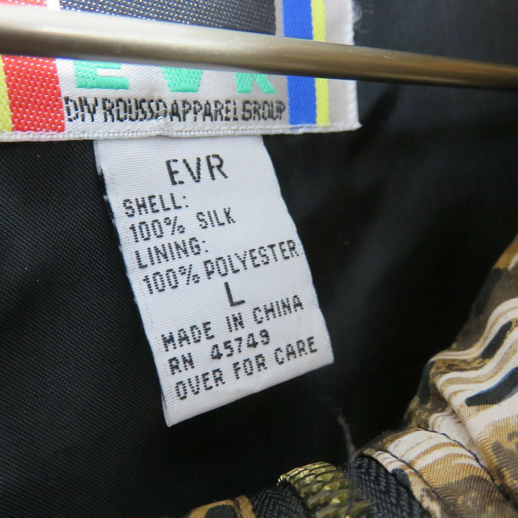 Y2K Leopard Print Bomber Jacket Silk Animal Print Women's Large