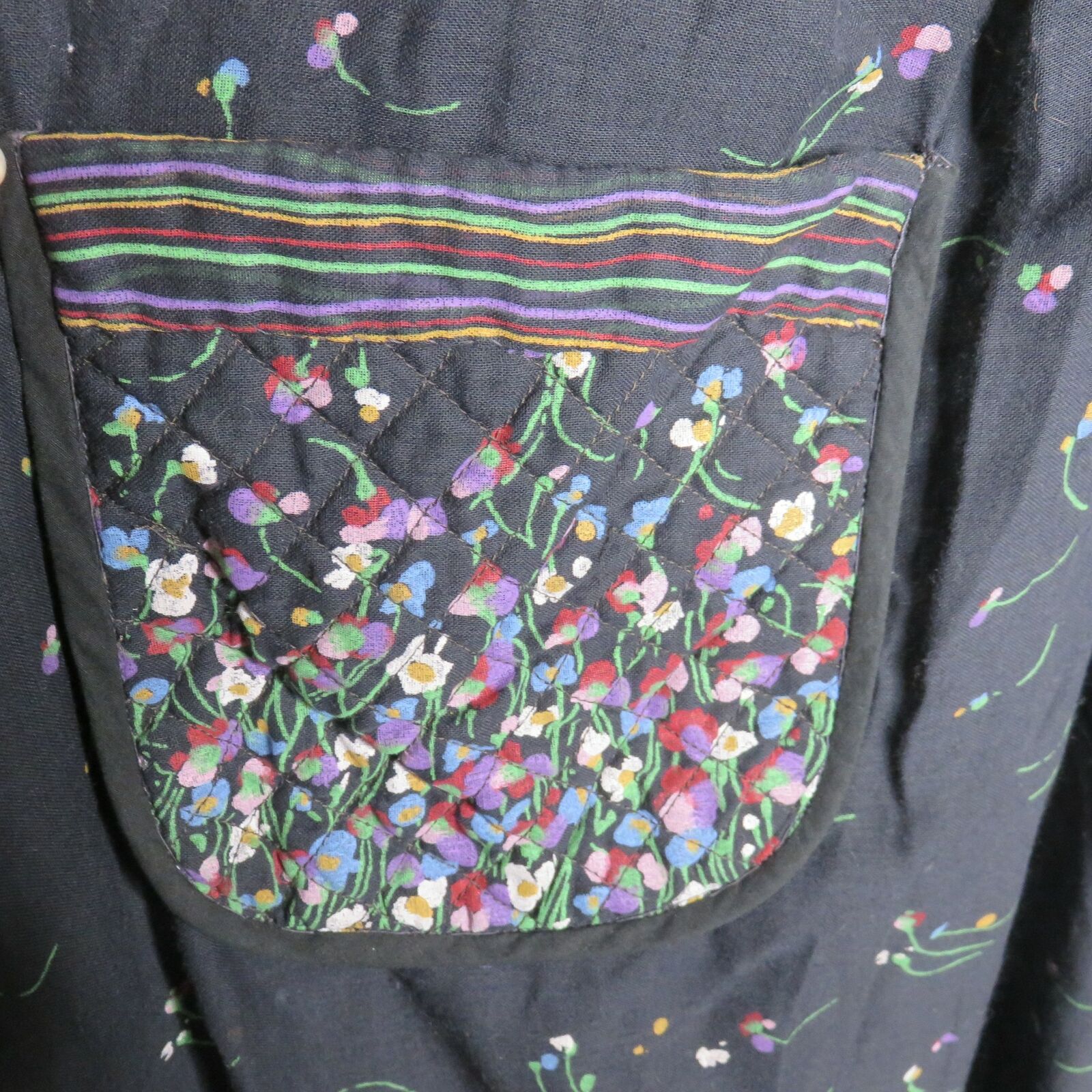 Vintage Daffodils Floral Long Hippie Cottagecore Dress - Women's Small