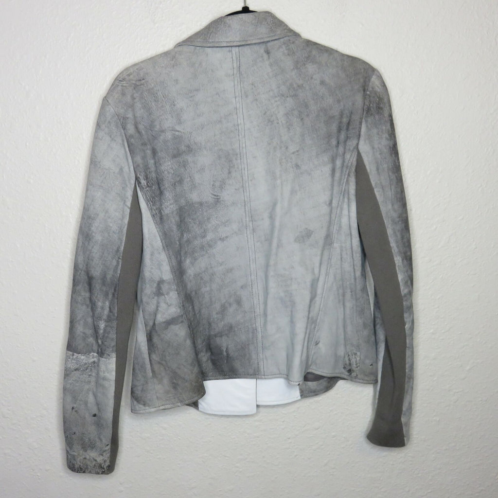 Trouve Gray Genuine Leather Jacket - Women's Size Small
