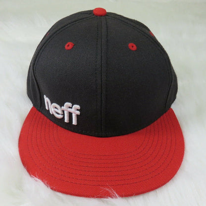 Neff Spellout Logo Black + Red Snapback Hat