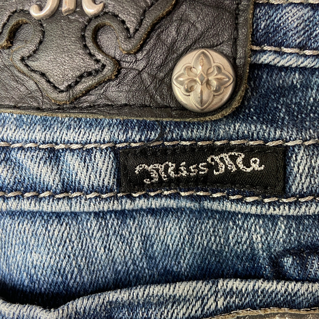 Miss Me Embellished Low Rise Boot Cut Jeans - Women's Size 28