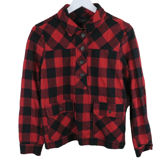 J. Crew Red Buffalo Plaid Wool Blend Pullover Flannel Shirt - Women's S
