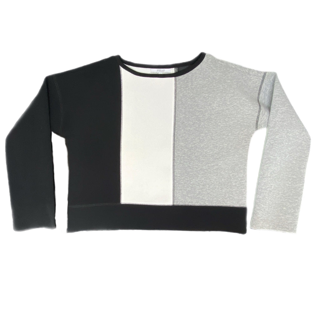 Derek Lam 10 Crosby Black White Gray Color Block Pullover Top - Women's Size S