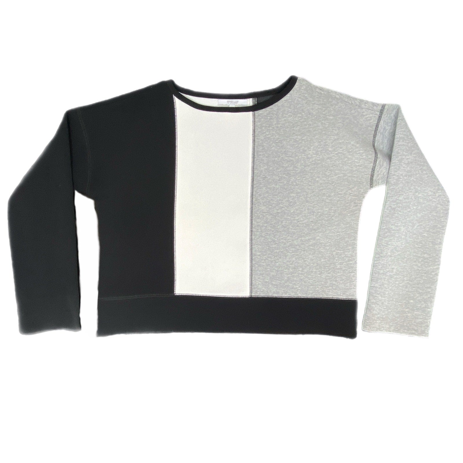 Derek Lam 10 Crosby Black White Gray Color Block Pullover Top - Women's Size S