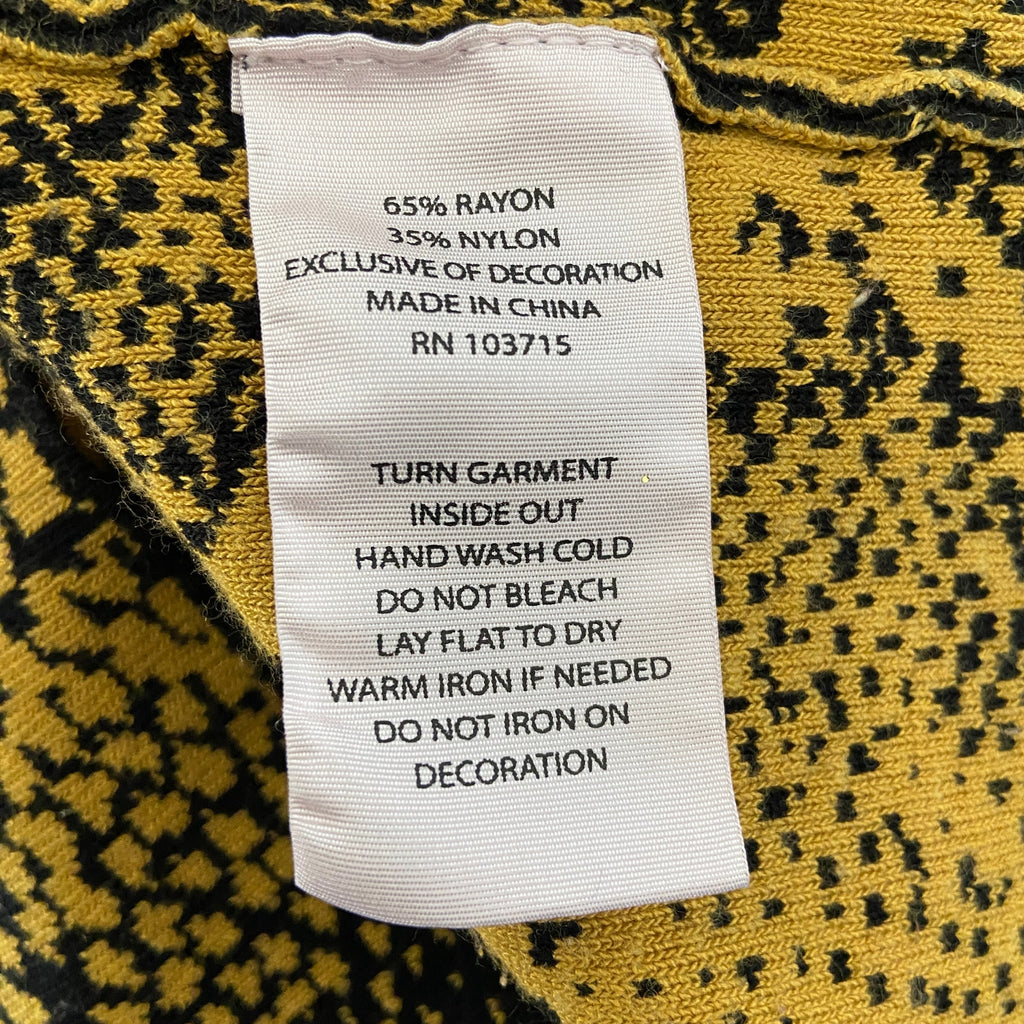 Nanette Lepore Black Yellow Snakeskin Print Bodycon Dress - Women's Size L