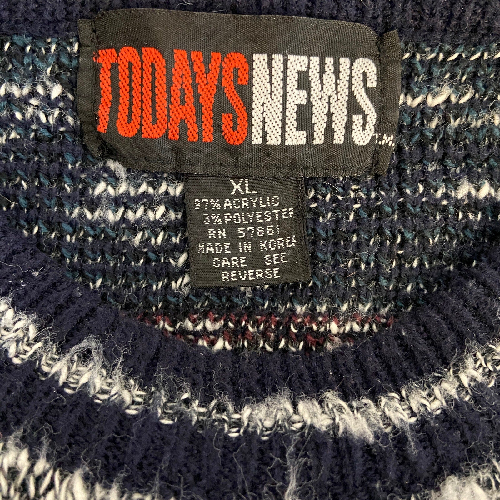 Vintage Grandpa Geo Pattern Crewneck Pullover Sweater - Men's Size XL