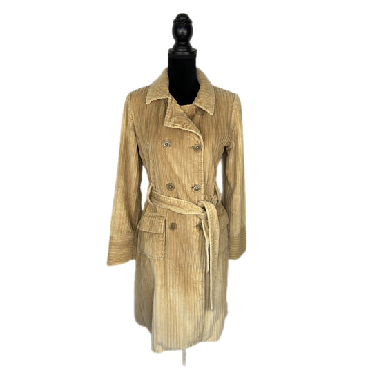 Y2K Inspired Tan Corduroy Long Tie Waist Jacket - Women's Size M