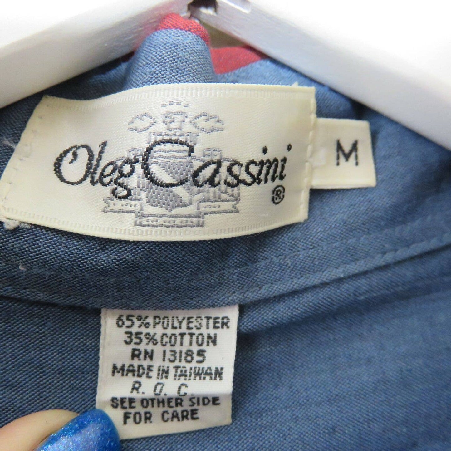Vintage Oleg Cassini Striped Button Up Shirt - Men's M