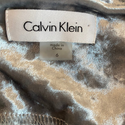 Calvin Klein Silver Crushed Velvet Short Slip Dress - Women's Size 6