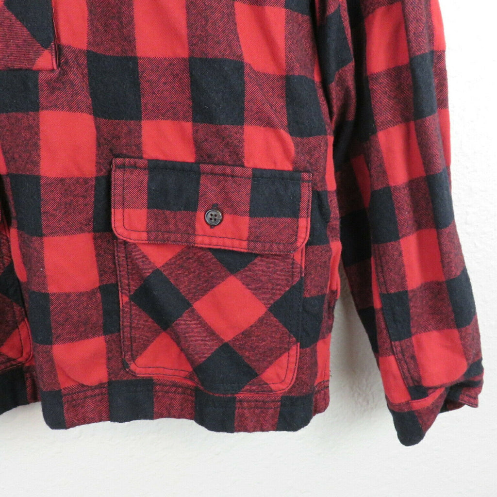 J. Crew Red Buffalo Plaid Wool Blend Pullover Flannel Shirt - Women's S
