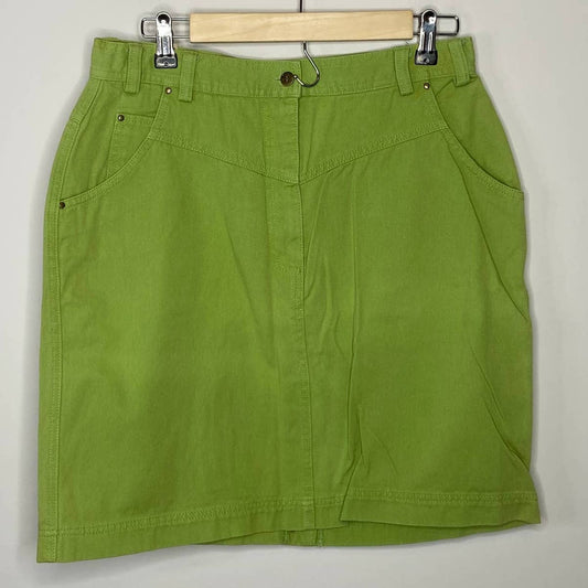 Vintage Lime Green Lightweight Jean Skirt - Women's Size 12
