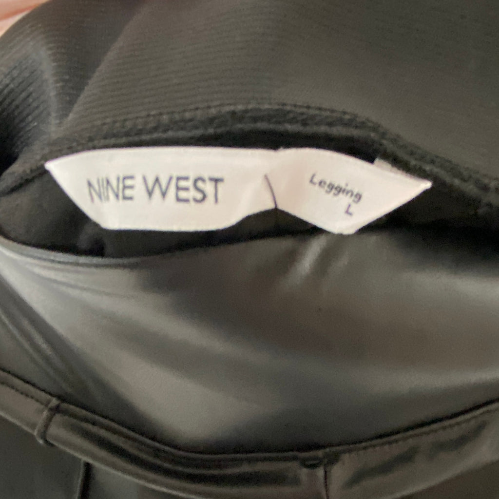 Nine West Black Faux Leather Leggings NWT - Women's Size L