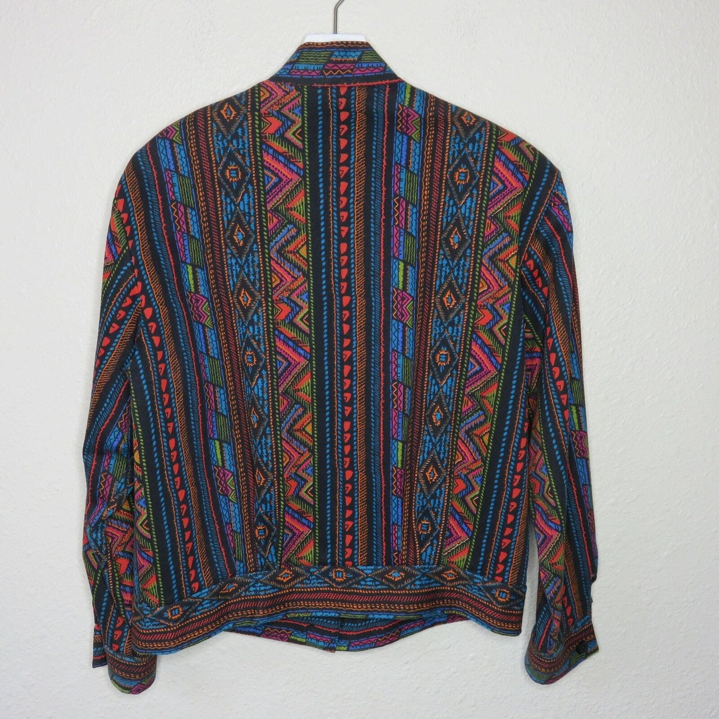 Vintage Oversized Cropped Southwest Pattern Jacket - Women's Large