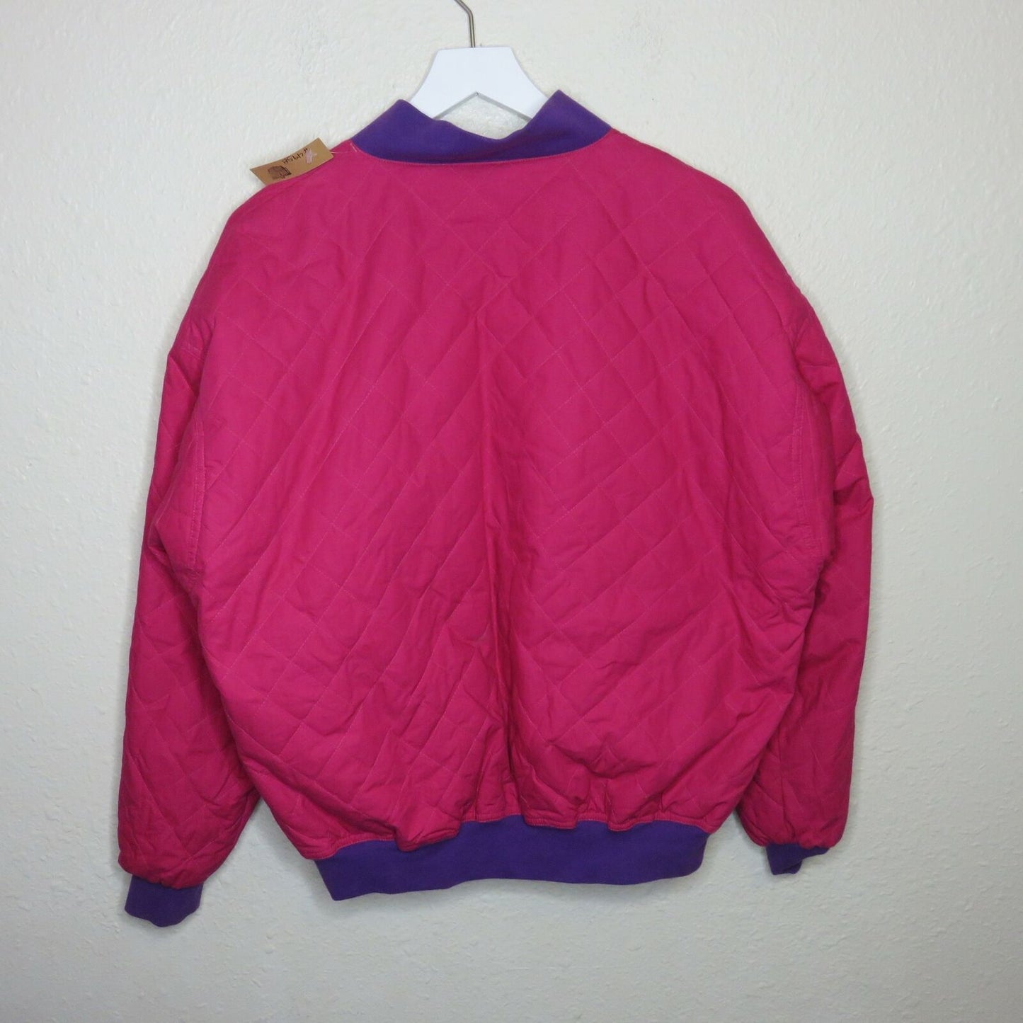 Y2K Cute Pink Purple Floral Hearts Reversible Bomber Jacket - Women's L