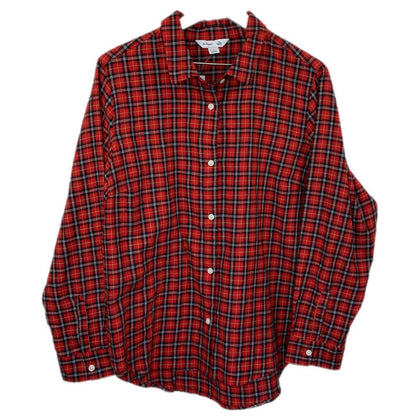 Old Navy Red Tartan Plaid Classic Button Up Shirt - Women's Size XL