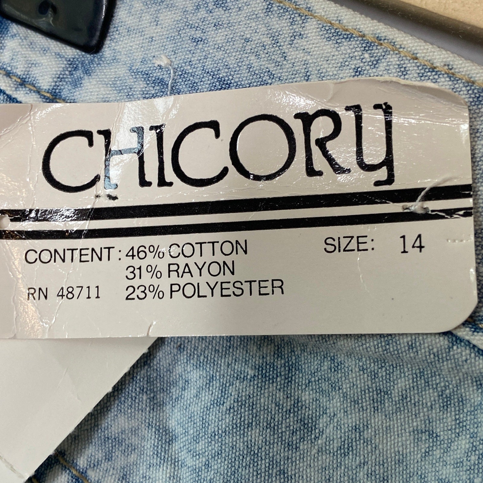 Vintage Chicory Acid Wash High Waist Pleat Front Jean Shorts NWT - Women's 14