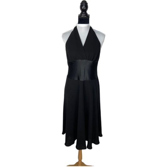 Y2K Black Halter Cocktail Dress - Women's Size 14