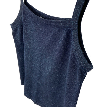 Y2K Sparkly Silk Blend Knit Cami Tank Top - Women's Size M