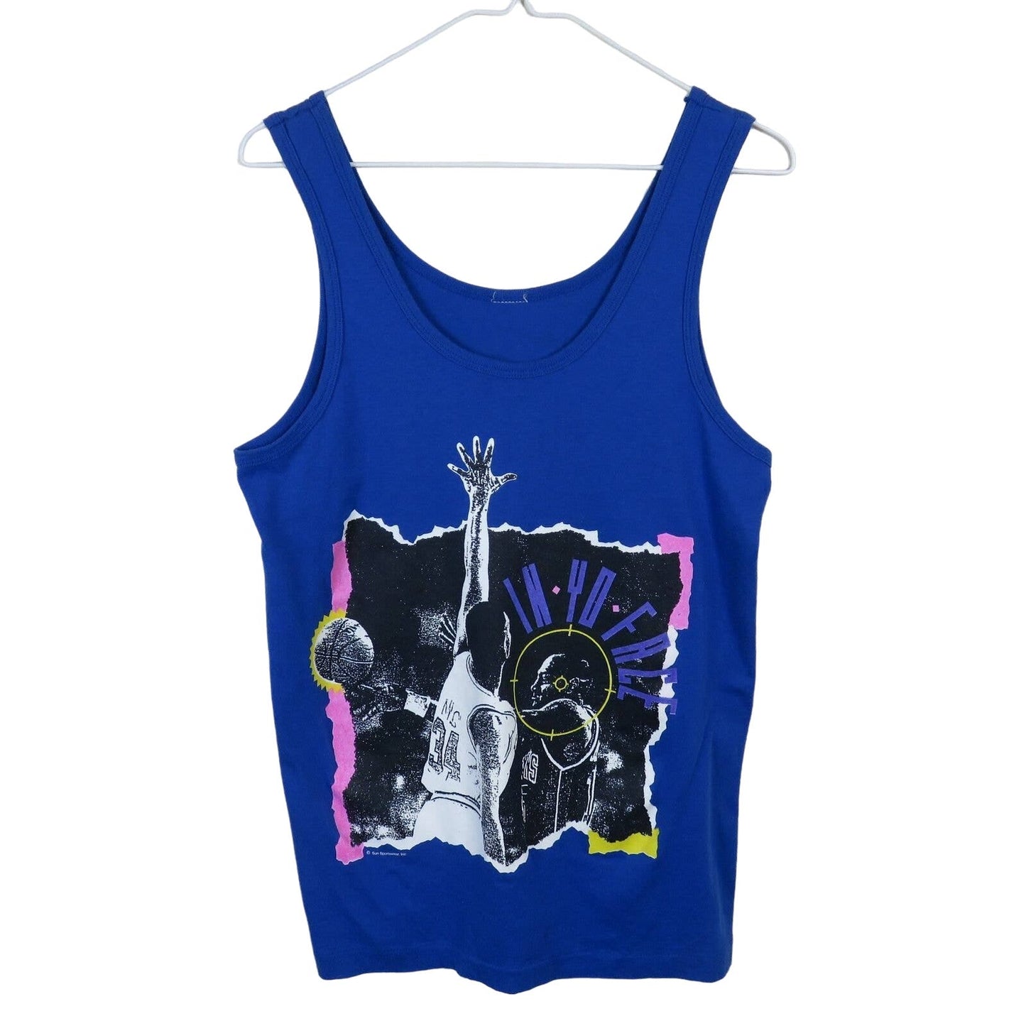 Vintage In Yo Face Basketball Tank Top - Unisex Small