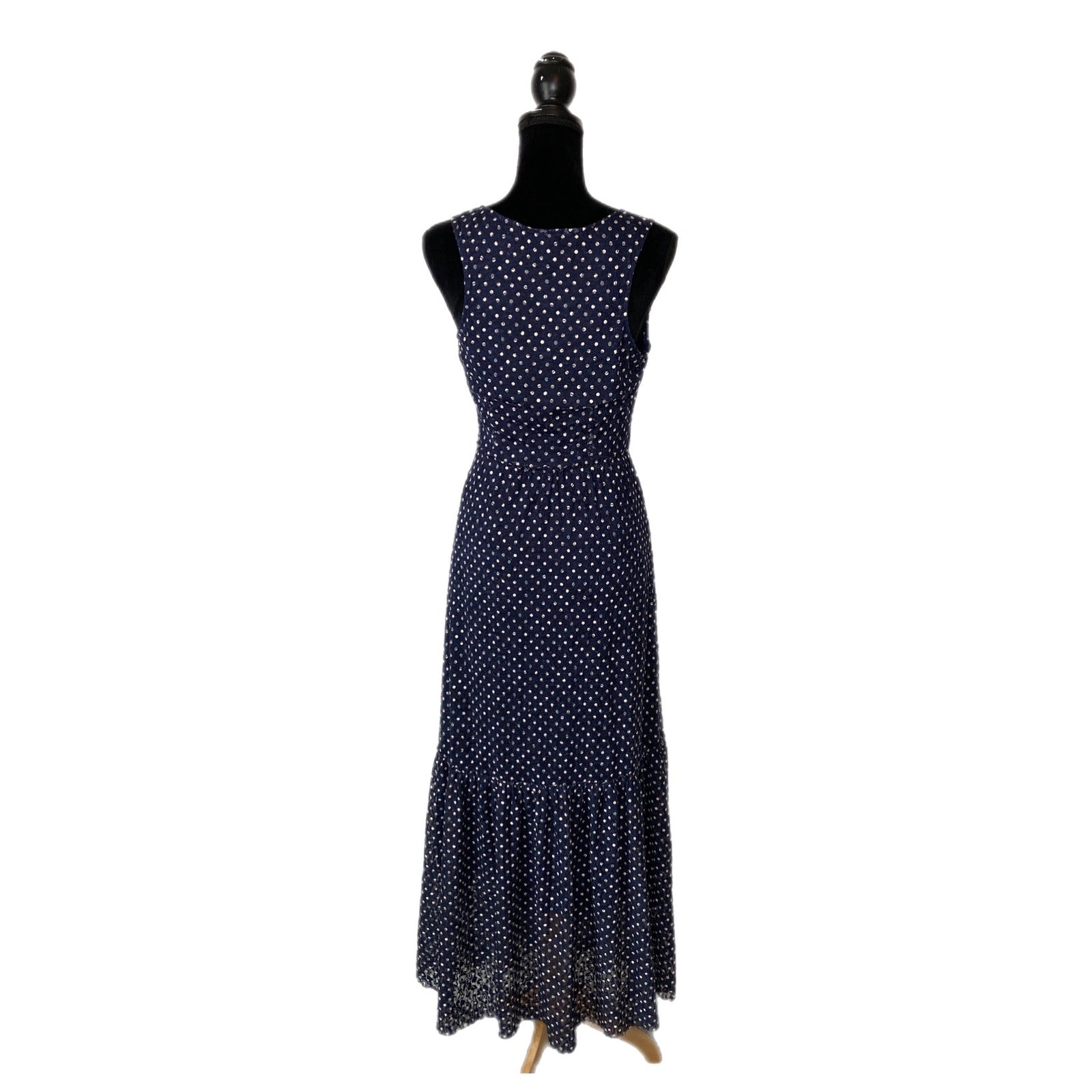 Maison Jules Blue Polka Dot Maxi Dress - Women's Size M
