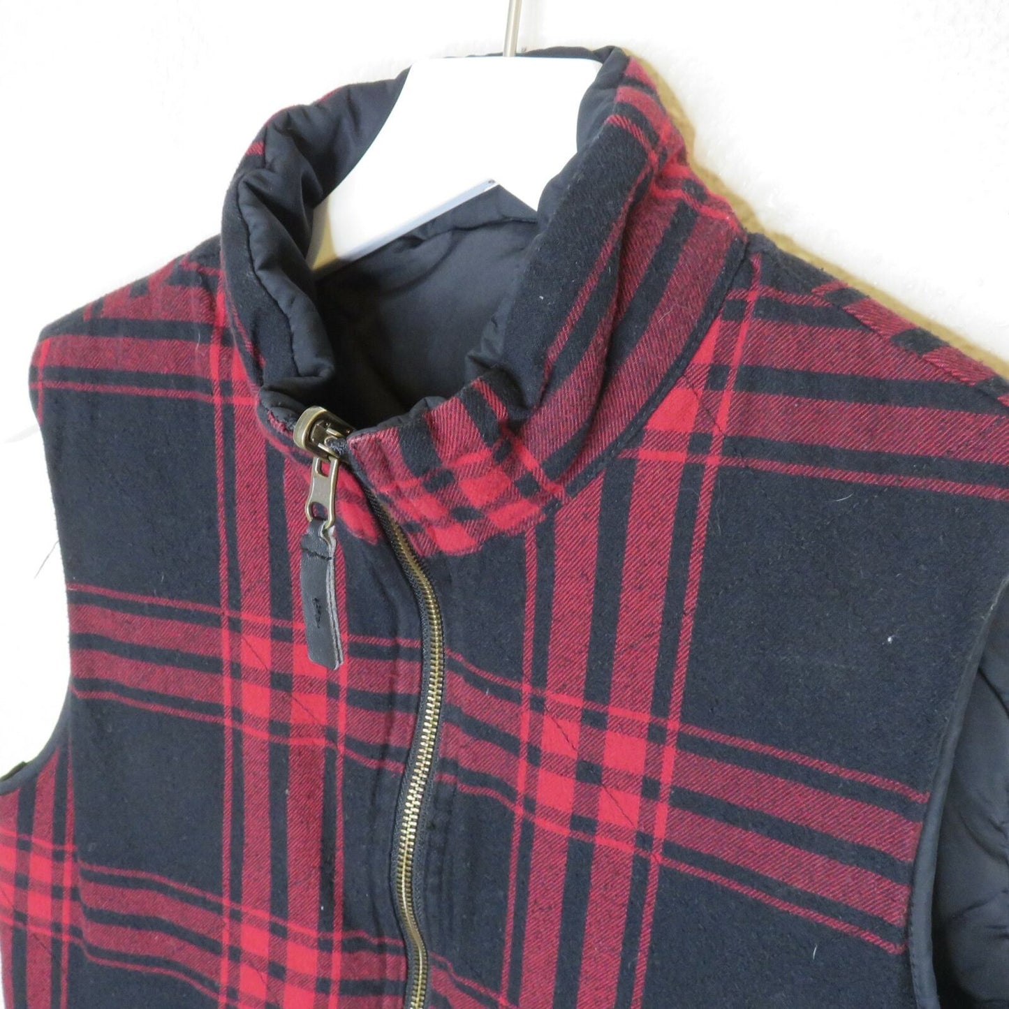 J. Crew Red Plaid Flannel Reversible Vest - Women's Small