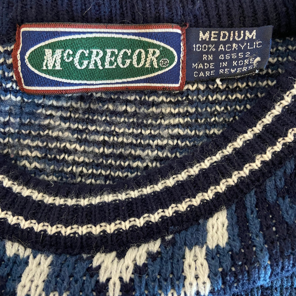 Vintage Geometric Pattern Crewneck Grandpa Sweater - Men's Size M