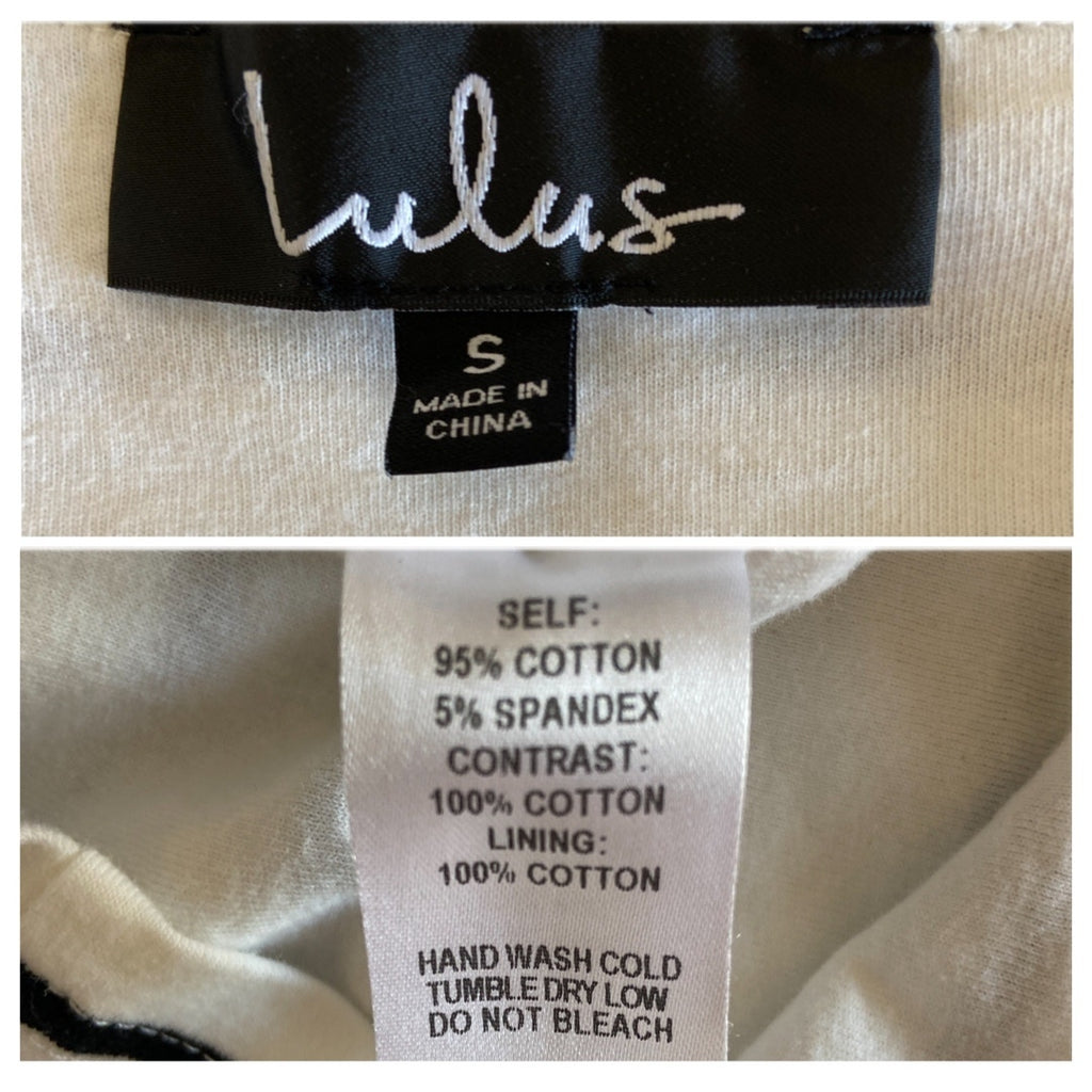 Lulus White Black Stripe T Shirt Dress - Women's Size S