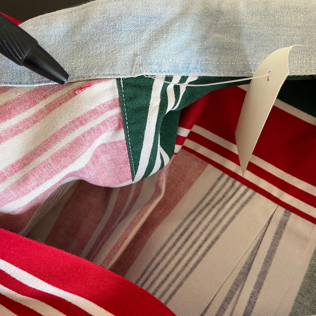 Vintage Nautica Red Green Blue Vertical Stripe Long Sleeve Shirt - Men's M